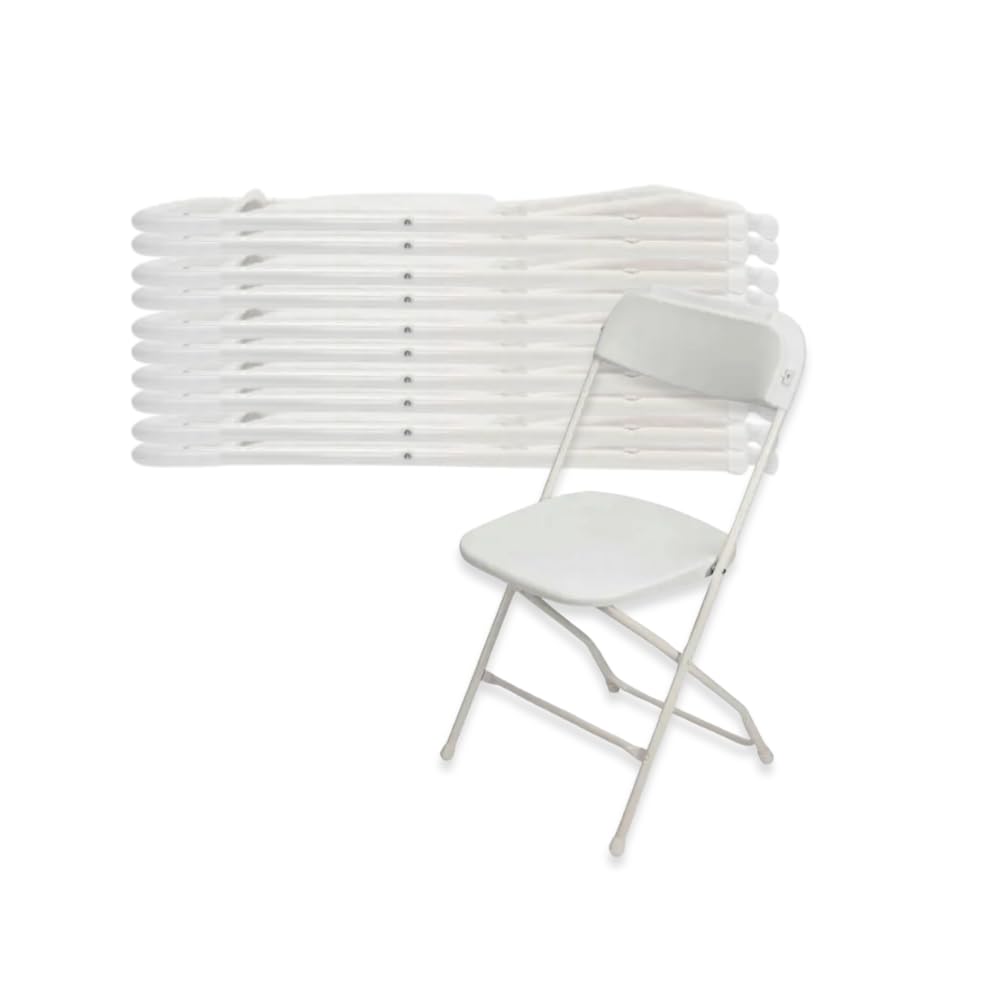 White Stackable Plastic Folding Chair 10-Pack P2744