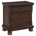 Brown Cherry 3 Drawer Wood Nightstand F867