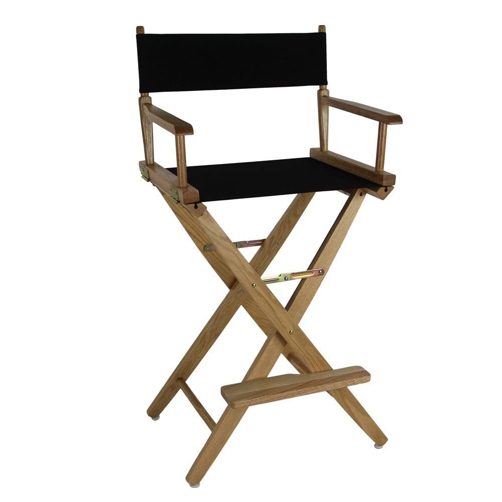 Extra-Wide Bar Height Director's Chair Black Canvas F755388
