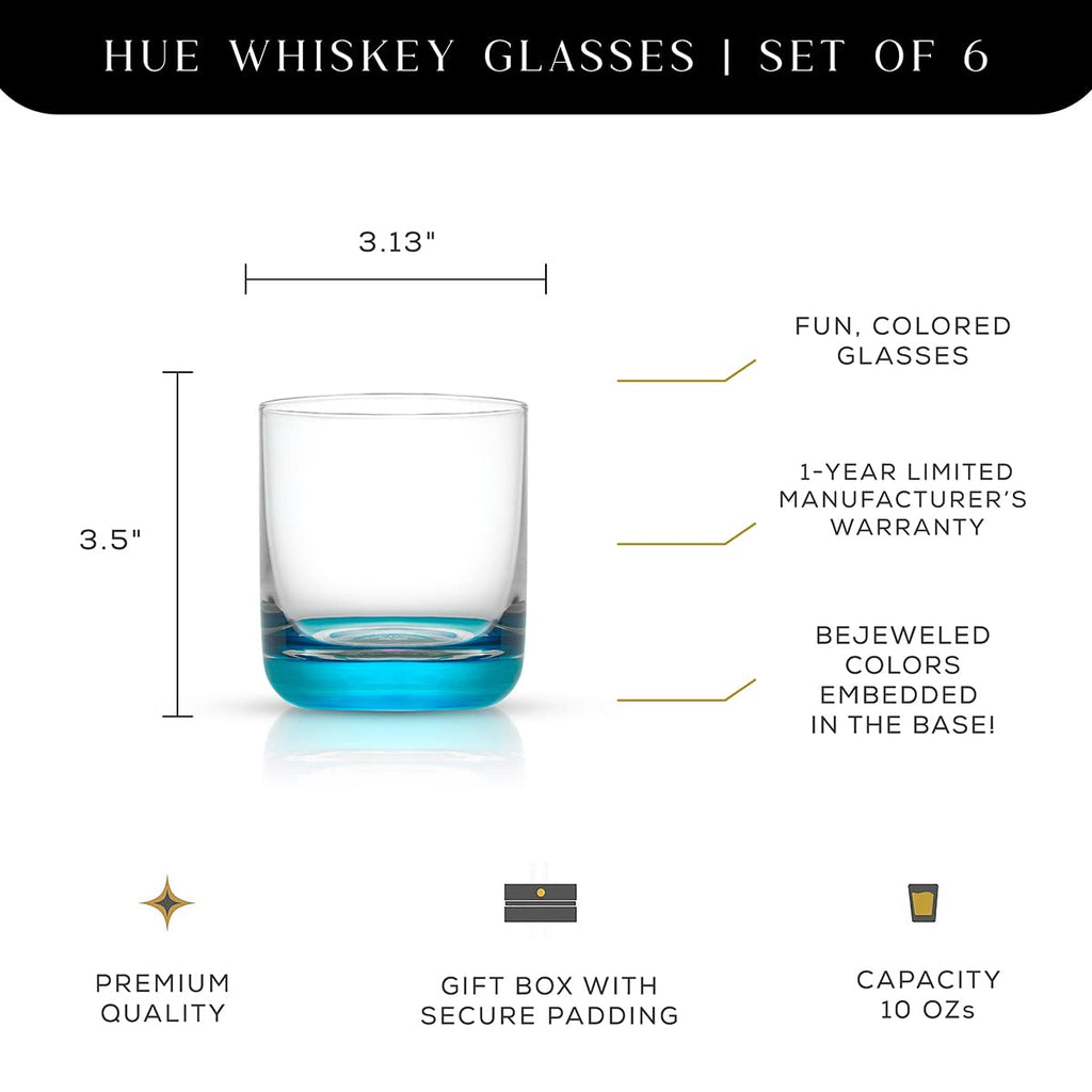 Colorful Whiskey Glasses Set of 6 V6335