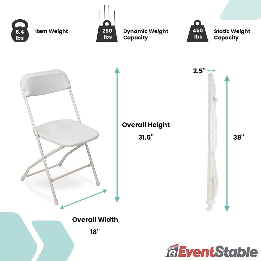 White Stackable Plastic Folding Chair 10-Pack P2744