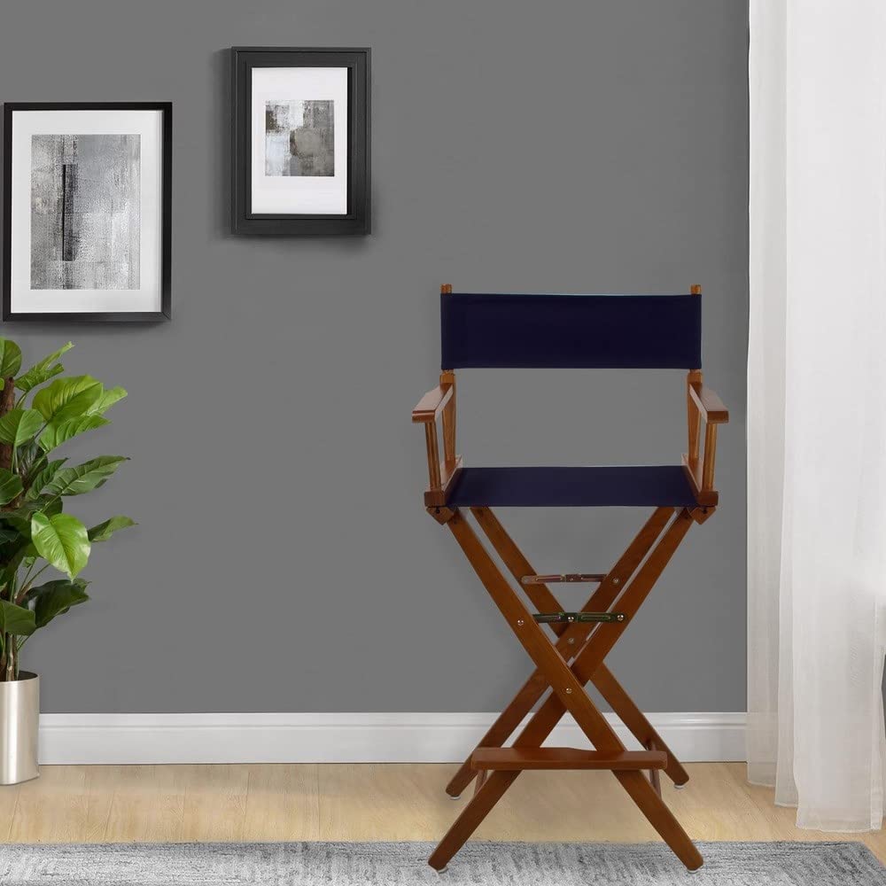 Extra-Wide Bar Height Director's Chair Black Canvas F755388