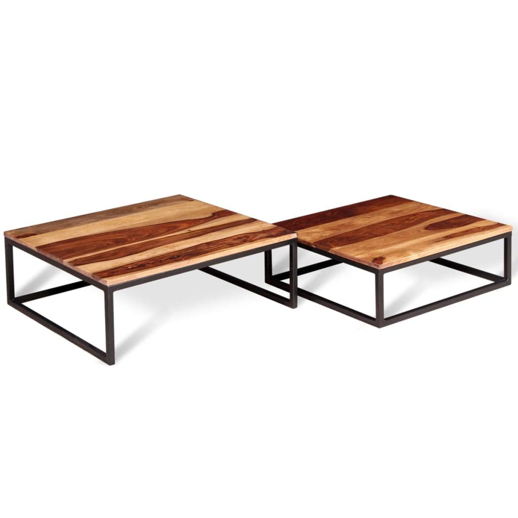 Two Piece Nesting Coffee Table Solid Sheesham Wood Y2232