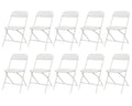 White Plastic Folding Chairs, 10 Pack C2413