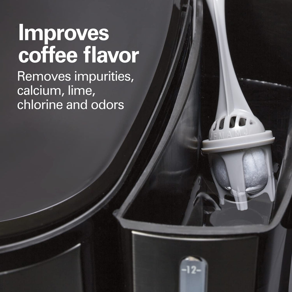 Charcoal Coffee Maker Water Filter Replacement Pods and Handle, 2-Pack and 12 Cup Coffee Maker T83538