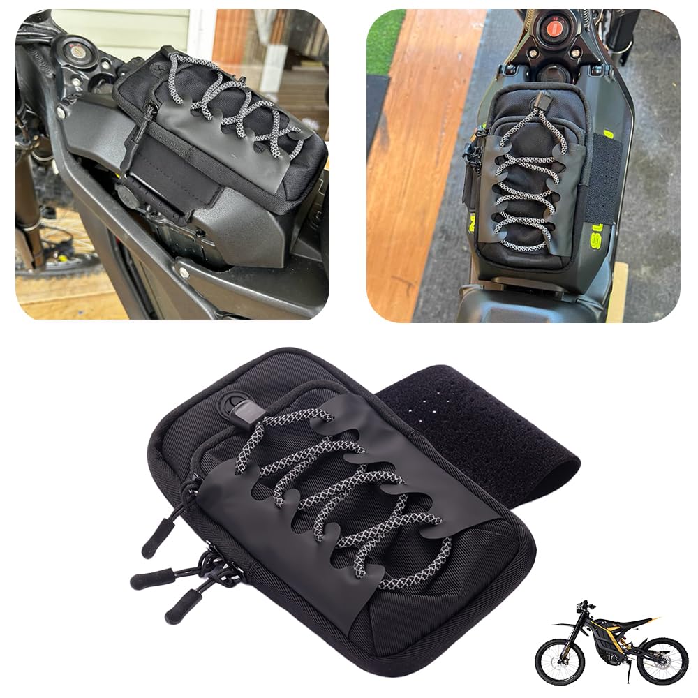 Black Motorcycle Front Battery Frame Storage Bag B461761