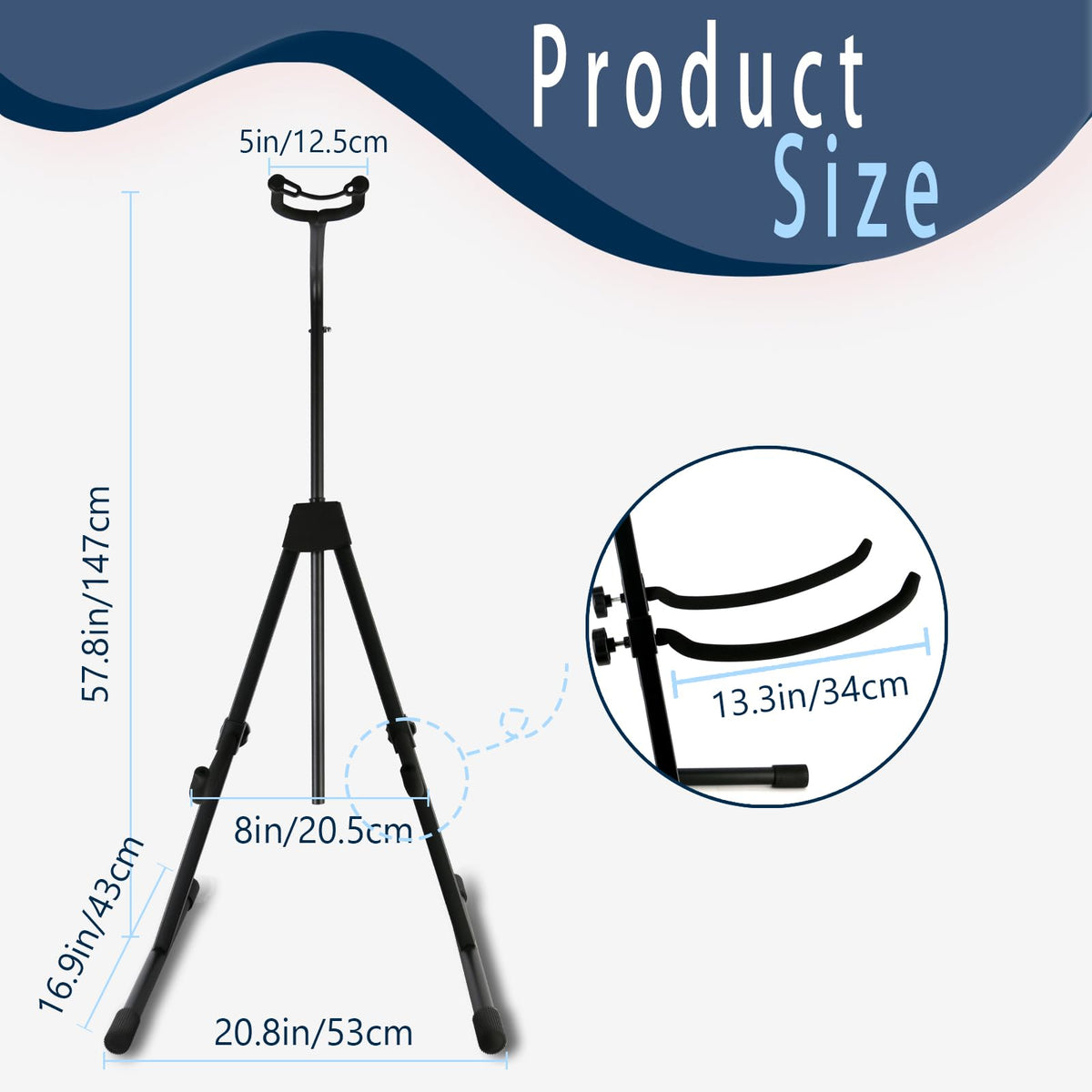 Double Bass Stand, Sturdy and Portable Upright Bass, Black Q864
