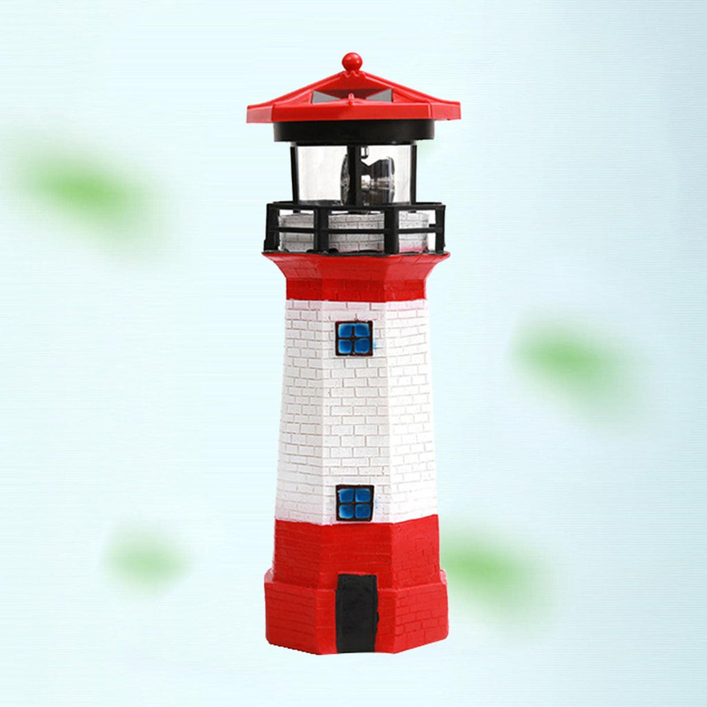 Solar Powered LED Rotating Lighthouse Light F4580
