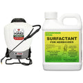 Battery Powered Backpack Sprayer, 4 gal, White & Surfactant for Herbicides Non-Ionic, 16oz I74710
