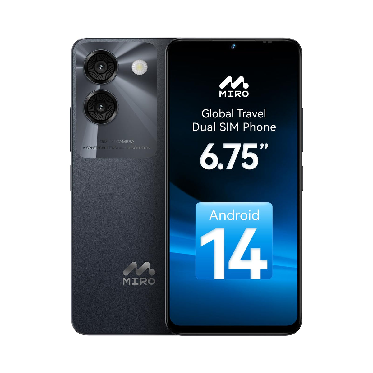 Ultra-Light 6.75" Big Screen 4G+64GB 13MP Dual Camera 4900mAh Android 14 Dual SIM Smartphone P2071