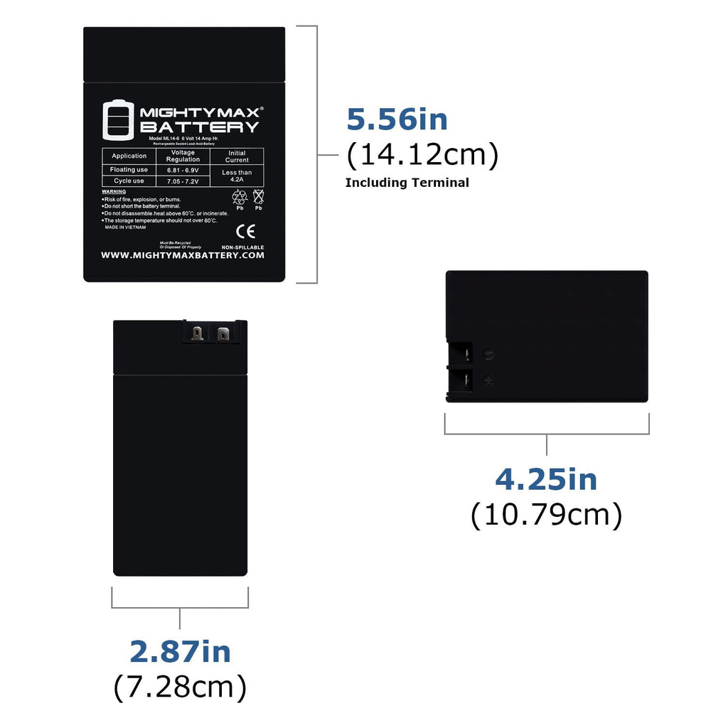 6V 14Ah AGM Replacement Battery 4 Pack U71796