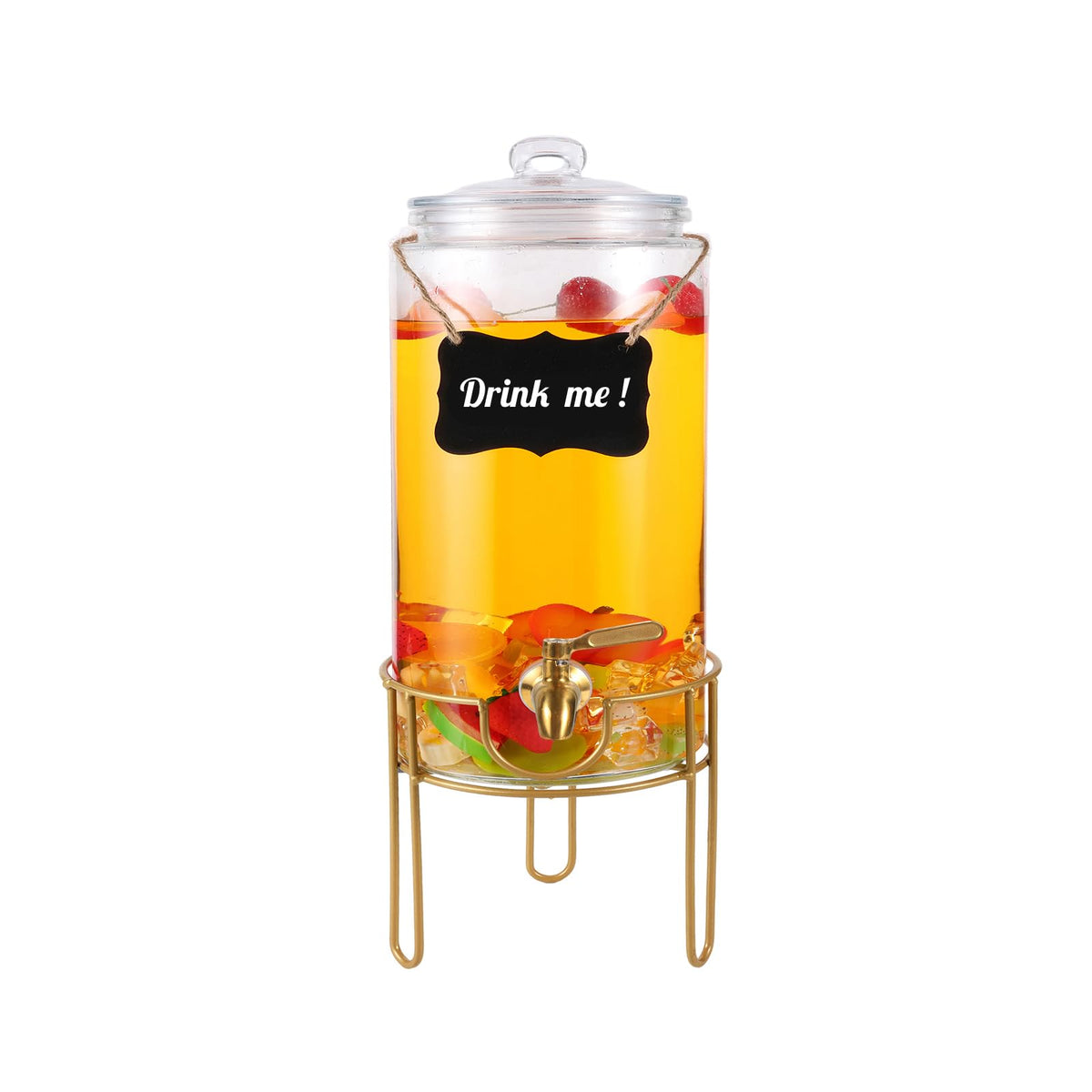 1 Gallon Glass Drink Dispenser with Stainless Steel Spigot C809