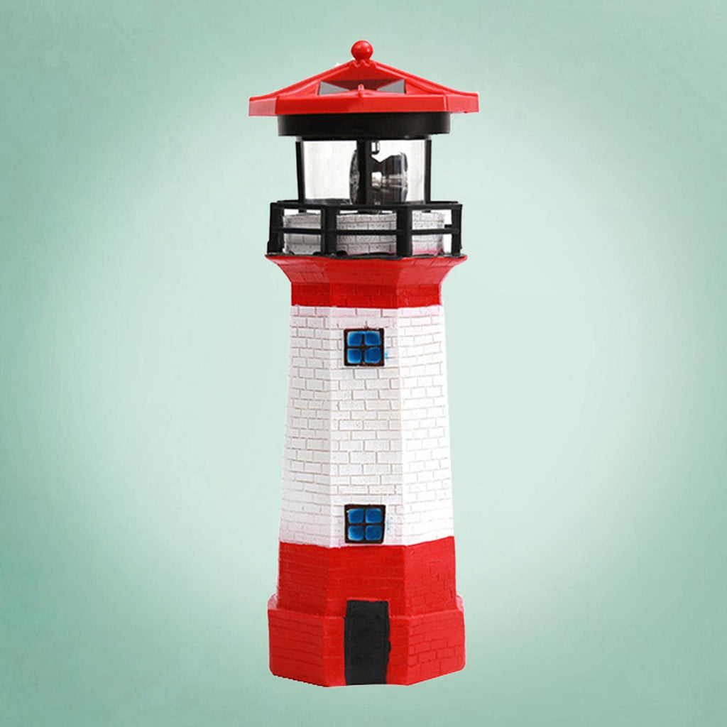 Solar Powered LED Rotating Lighthouse Light F4580