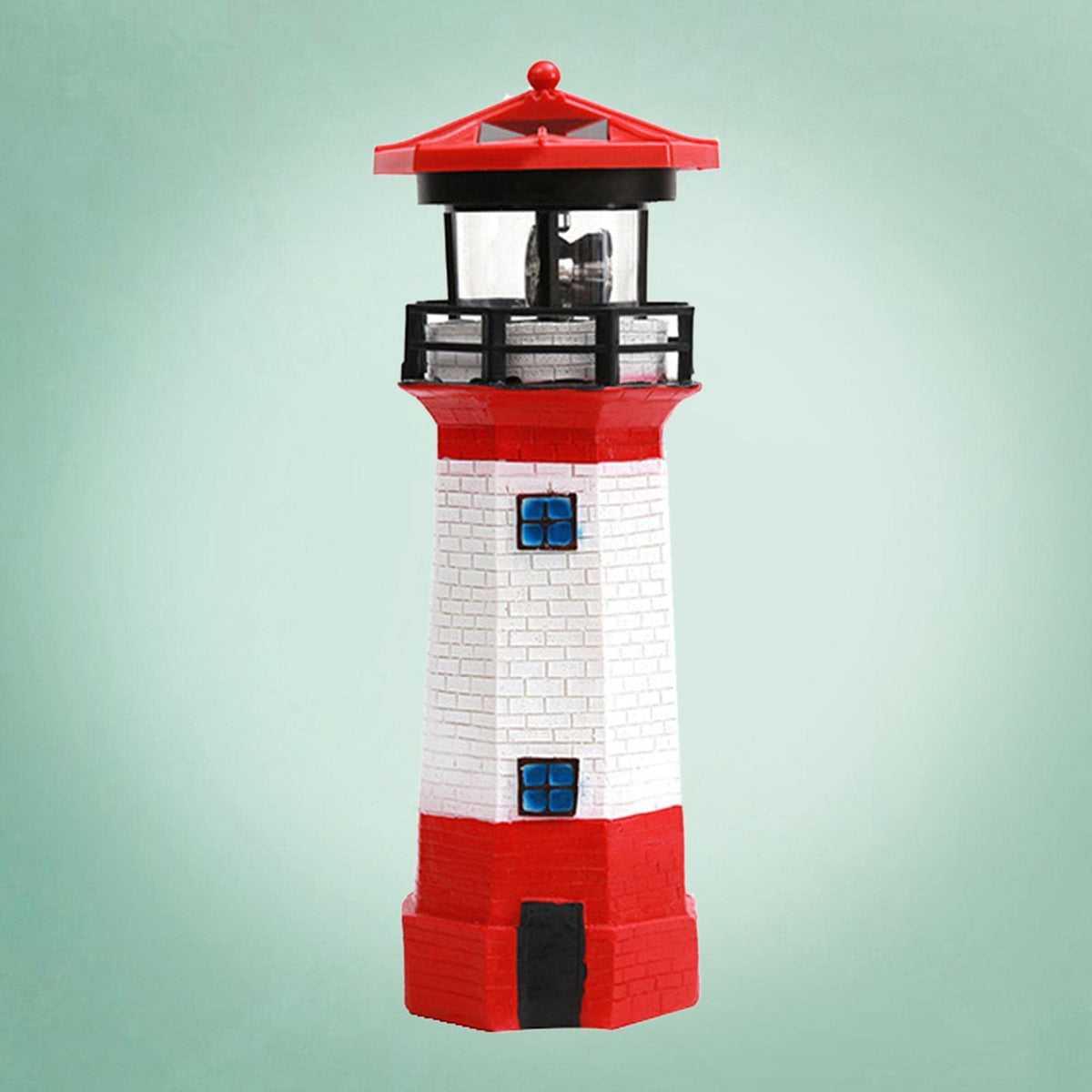 Solar Powered LED Rotating Lighthouse Light F4580