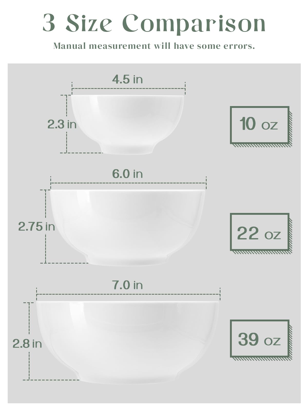 White Ceramic Bowls Set of 4 F634309