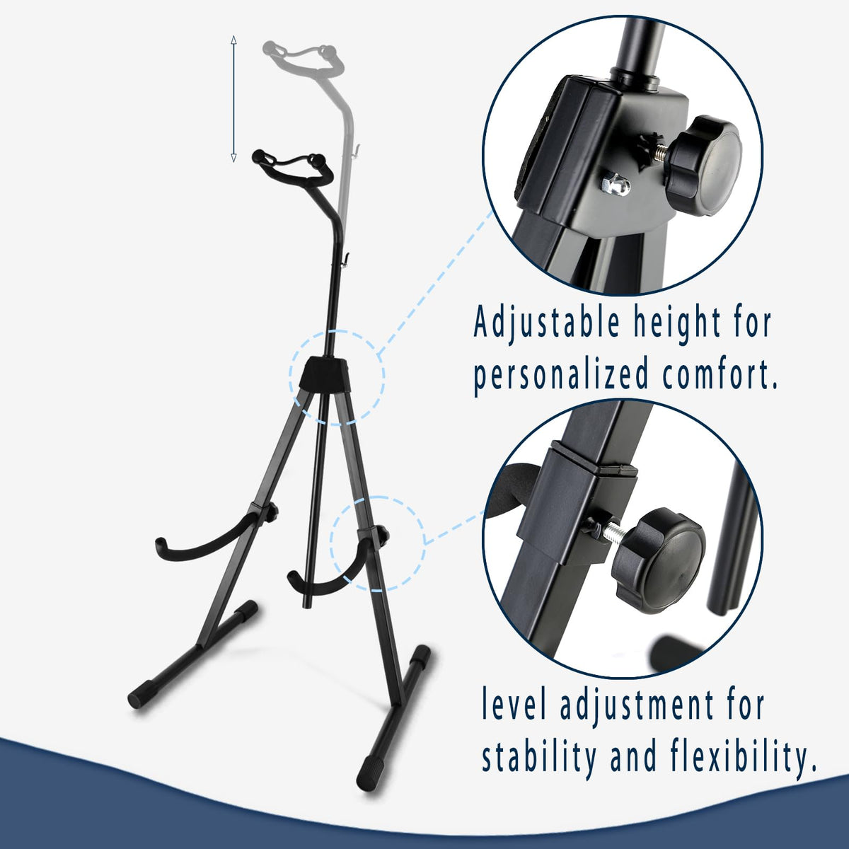 Double Bass Stand, Sturdy and Portable Upright Bass, Black Q864