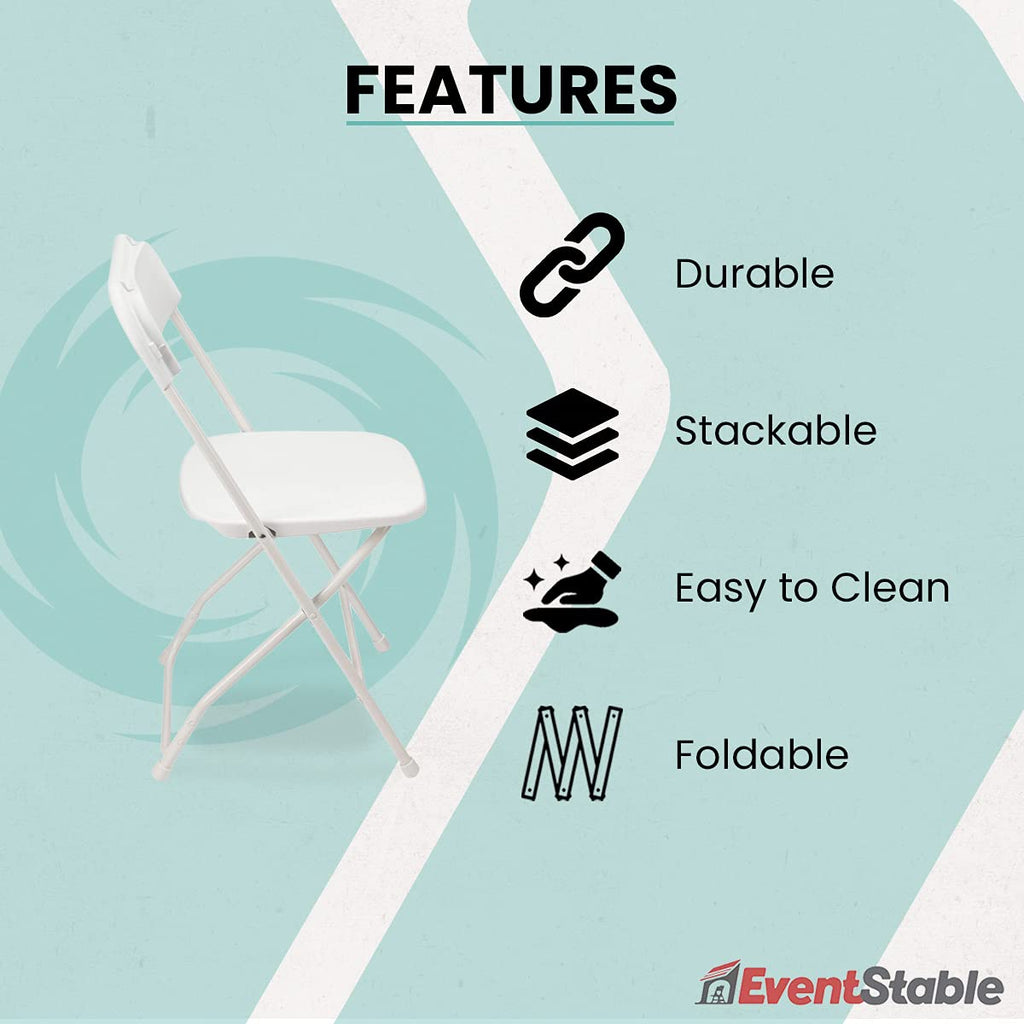 White Stackable Plastic Folding Chair 10-Pack P2744