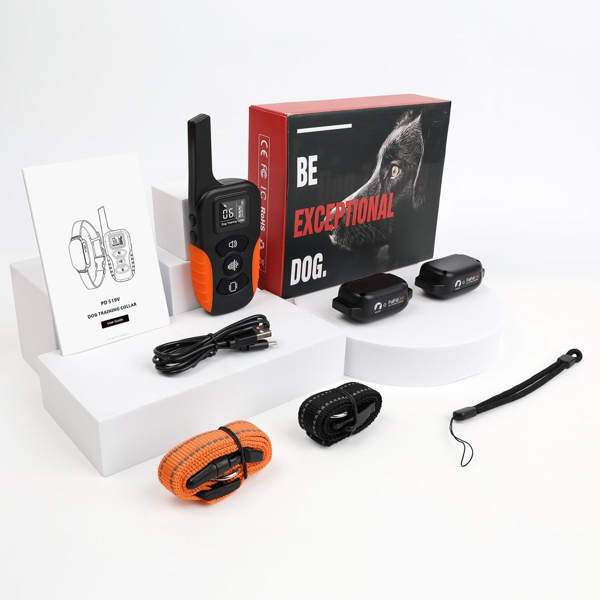 Vibration Collar with Controller for 2 Dogs, 3300ft Waterproof E703