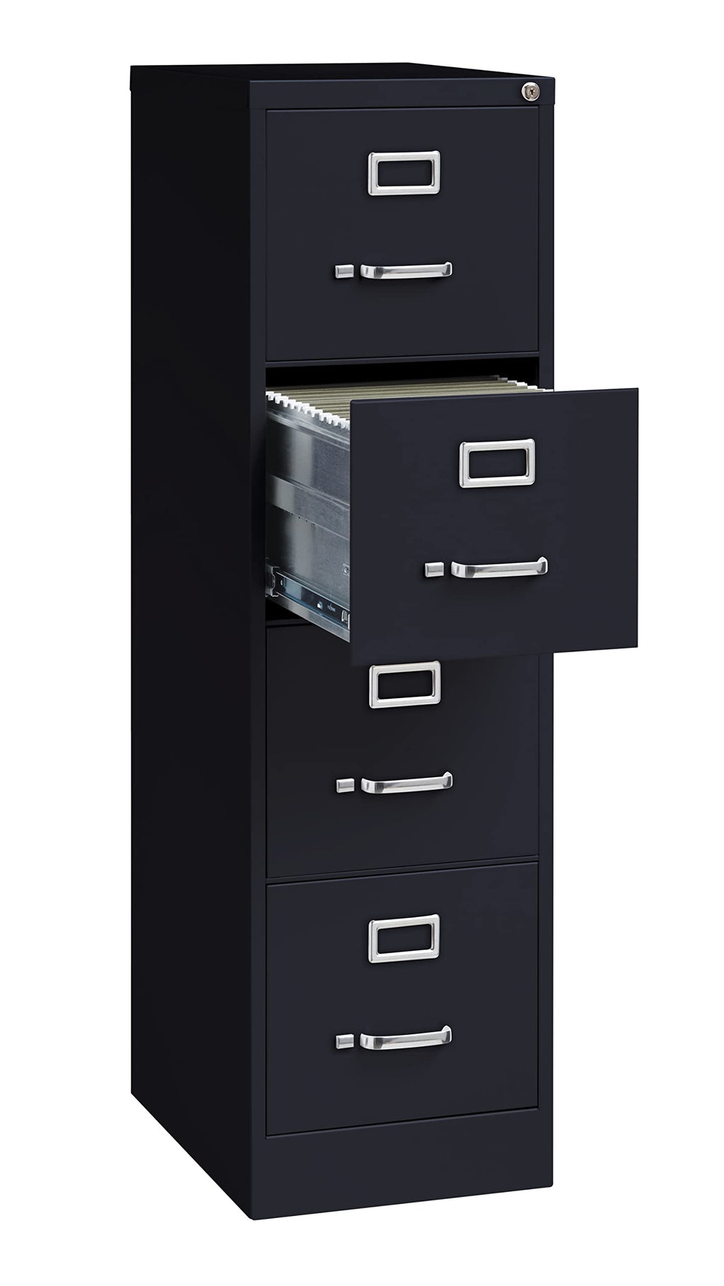 4 Drawer Letter Width Vertical File Cabinet Black D63315