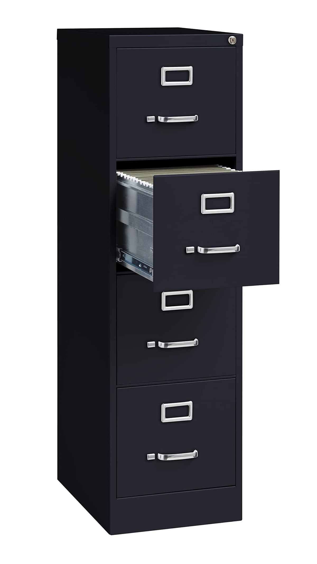 4 Drawer Letter Width Vertical File Cabinet Black D63315