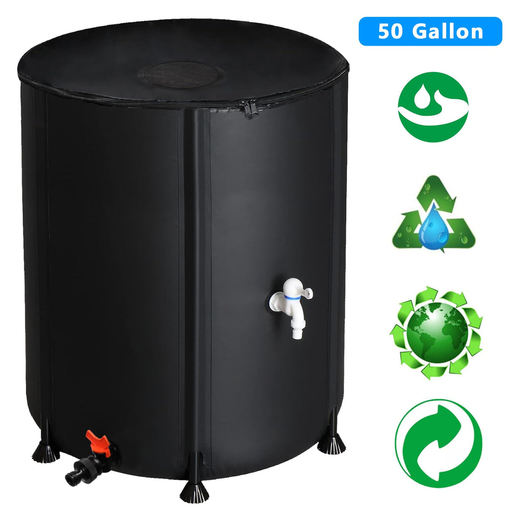 Collapsible 50 Gallon Rain Barrel with Spigot Y66622