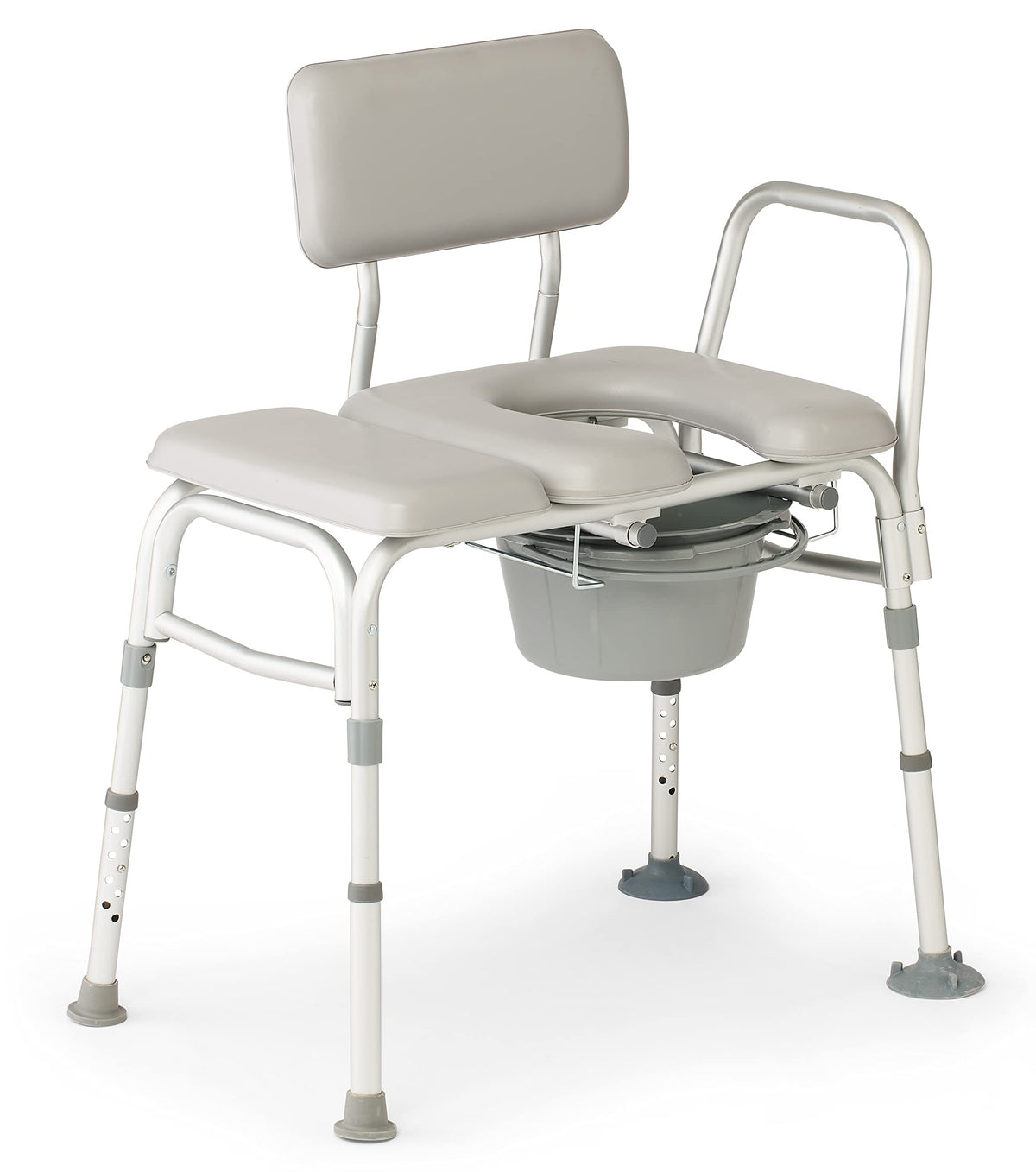 Padded Combination Transfer Bench and Commode, 400 lb. Capacity Q721