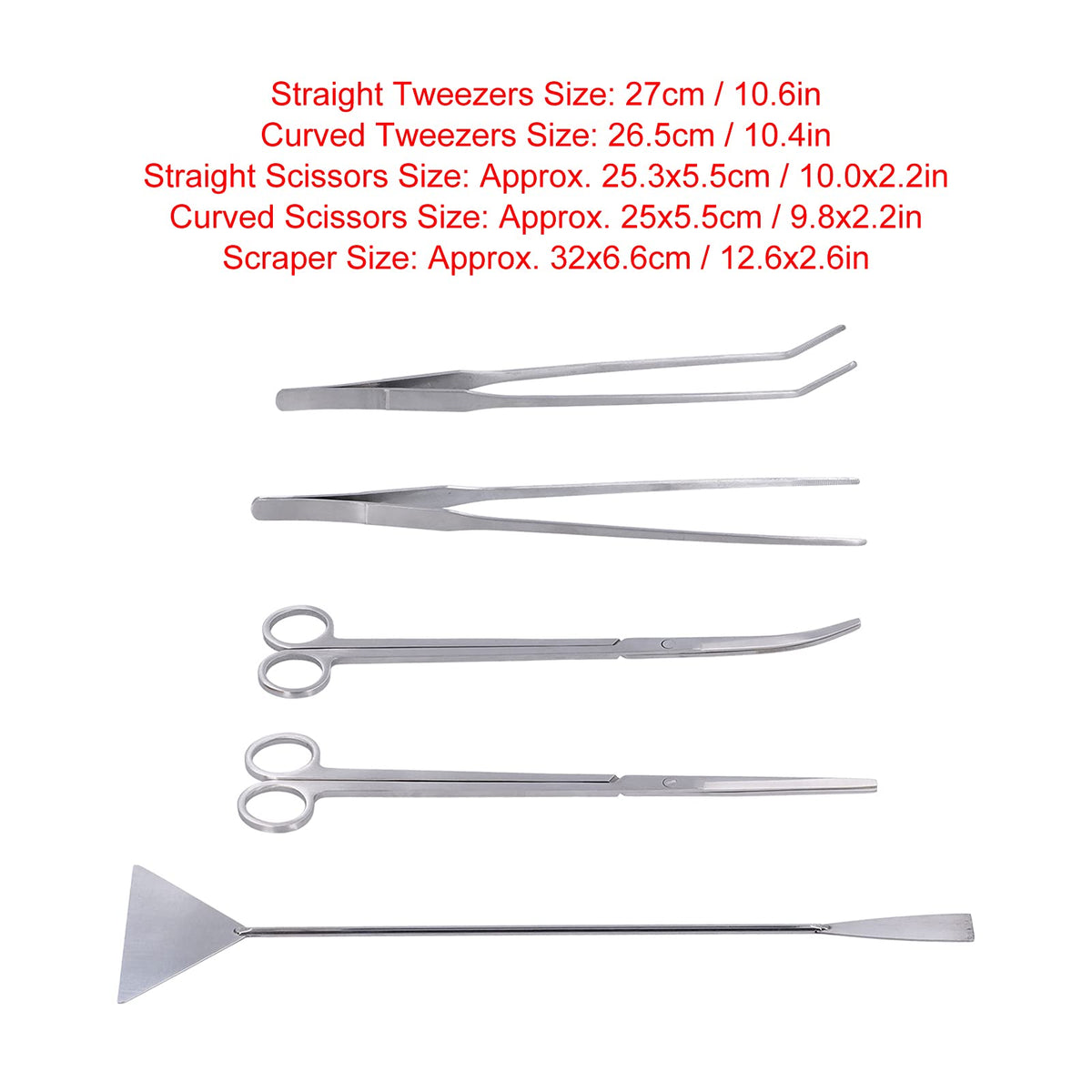 5 in 1 Stainless Steel Aquarium Cleaning Tool Kit M9270