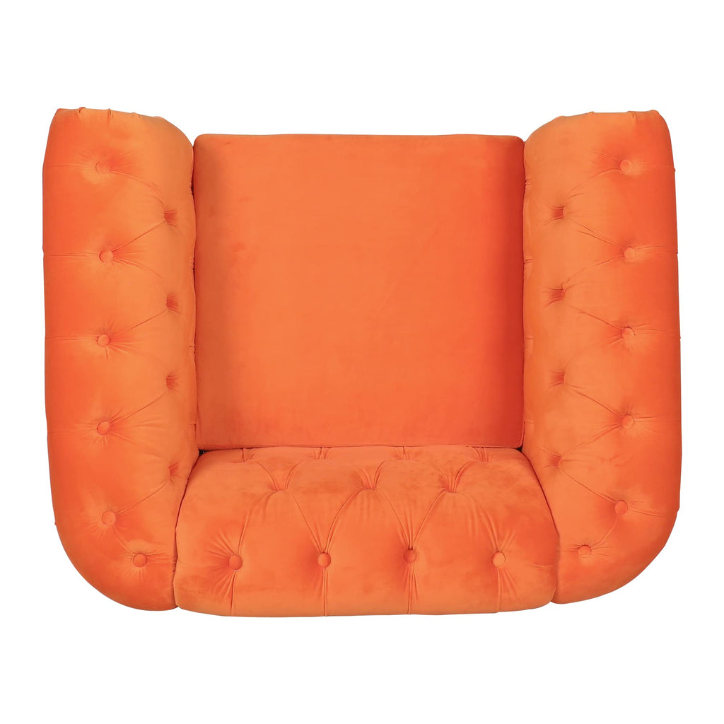 Orange Velvet Accent Chair K113