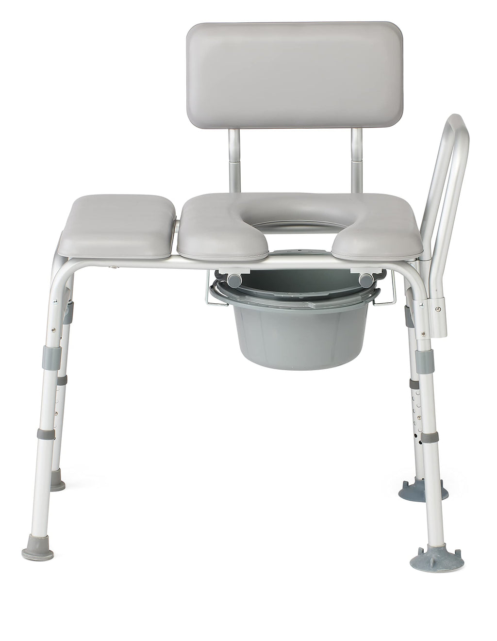 Padded Combination Transfer Bench and Commode, 400 lb. Capacity Q721