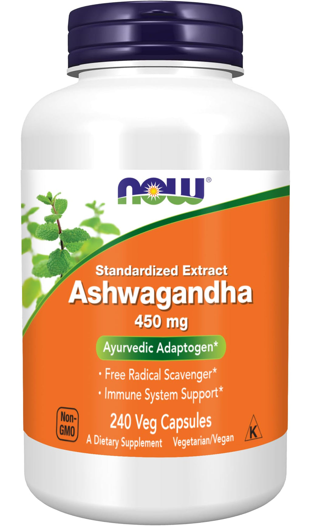 Ashwagandha Extract 450 mg Vegan 240 Veg Capsules K99489