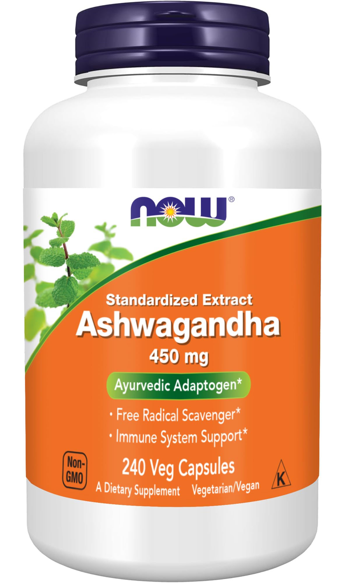 Ashwagandha Extract 450 mg Vegan 240 Veg Capsules K99489