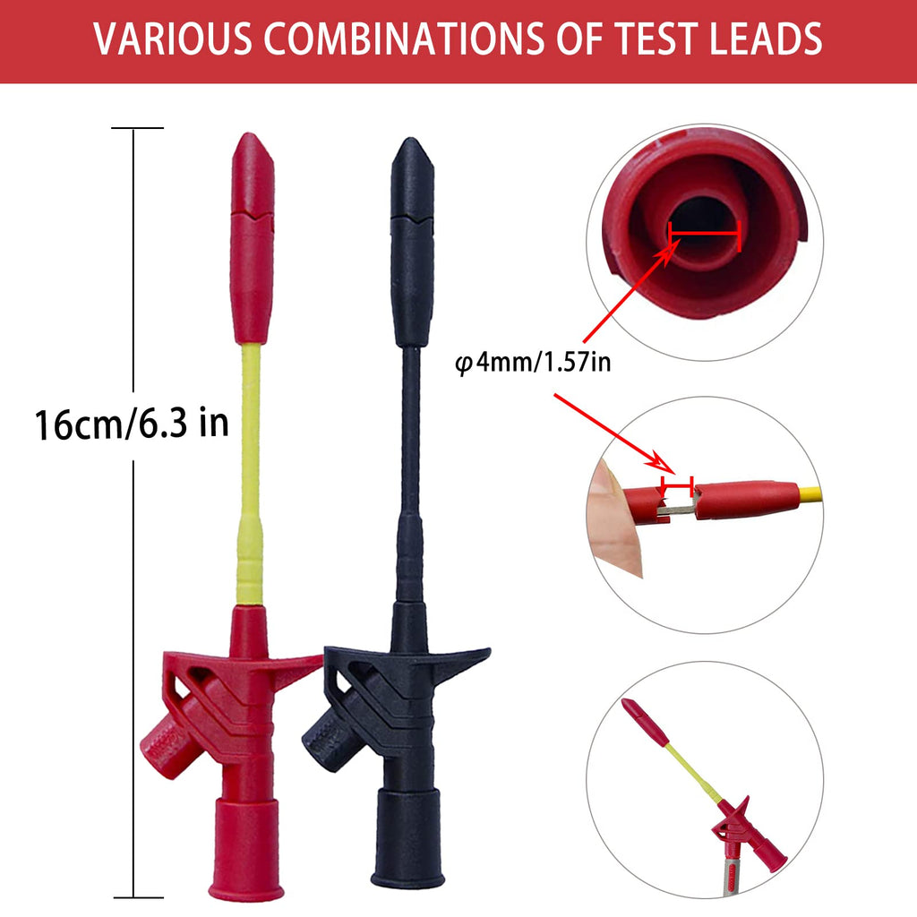 24 Pcs Multimeter Test Leads Set with Alligator Clips I45508