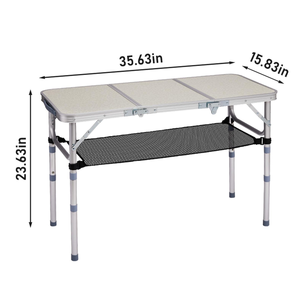 3ft Adjustable Height Aluminum Folding Camping Table X979