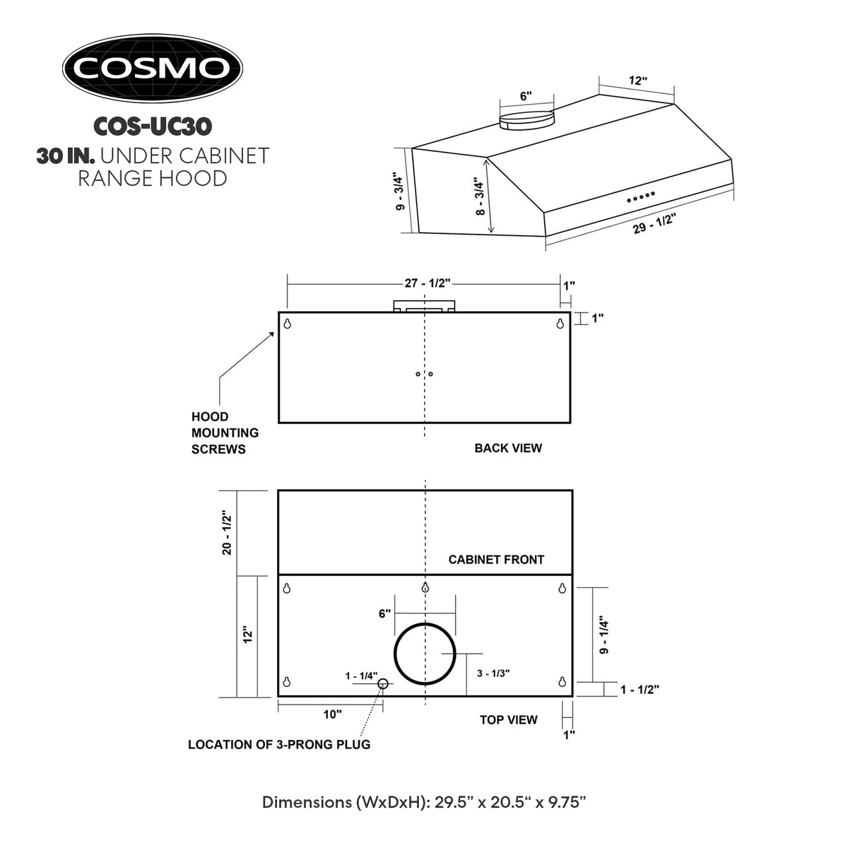 29.5 in. Ducted Under Cabinet Range Hood E98683