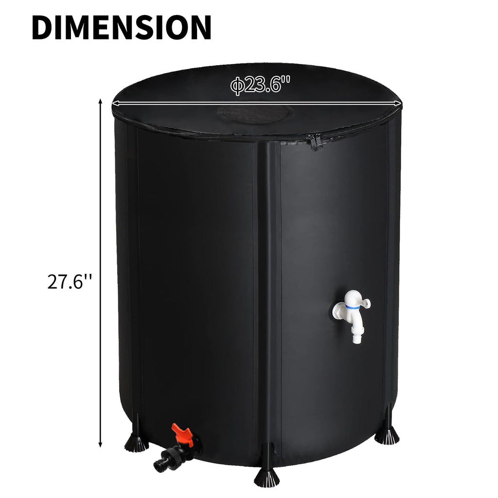 Collapsible 50 Gallon Rain Barrel with Spigot Y66622