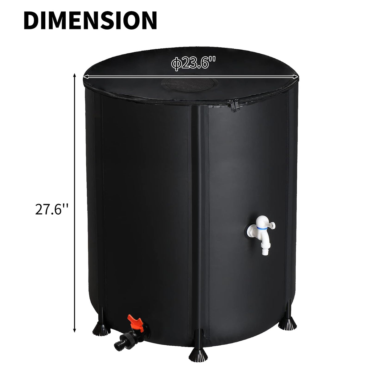 Collapsible 50 Gallon Rain Barrel with Spigot Y66622