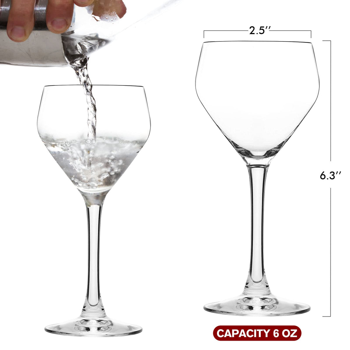 Hand Blown Crystal Cocktail Glasses Set of 4 P79637