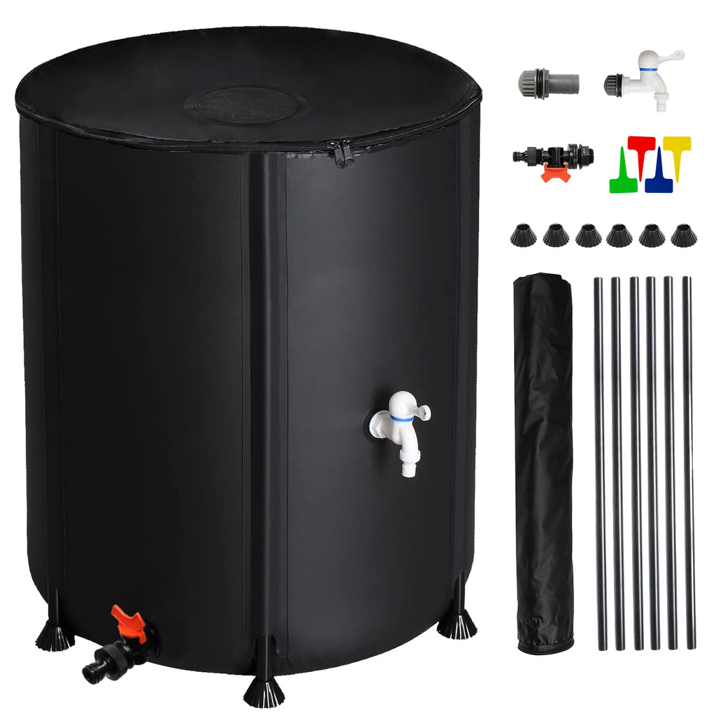 Collapsible 50 Gallon Rain Barrel with Spigot Y66622