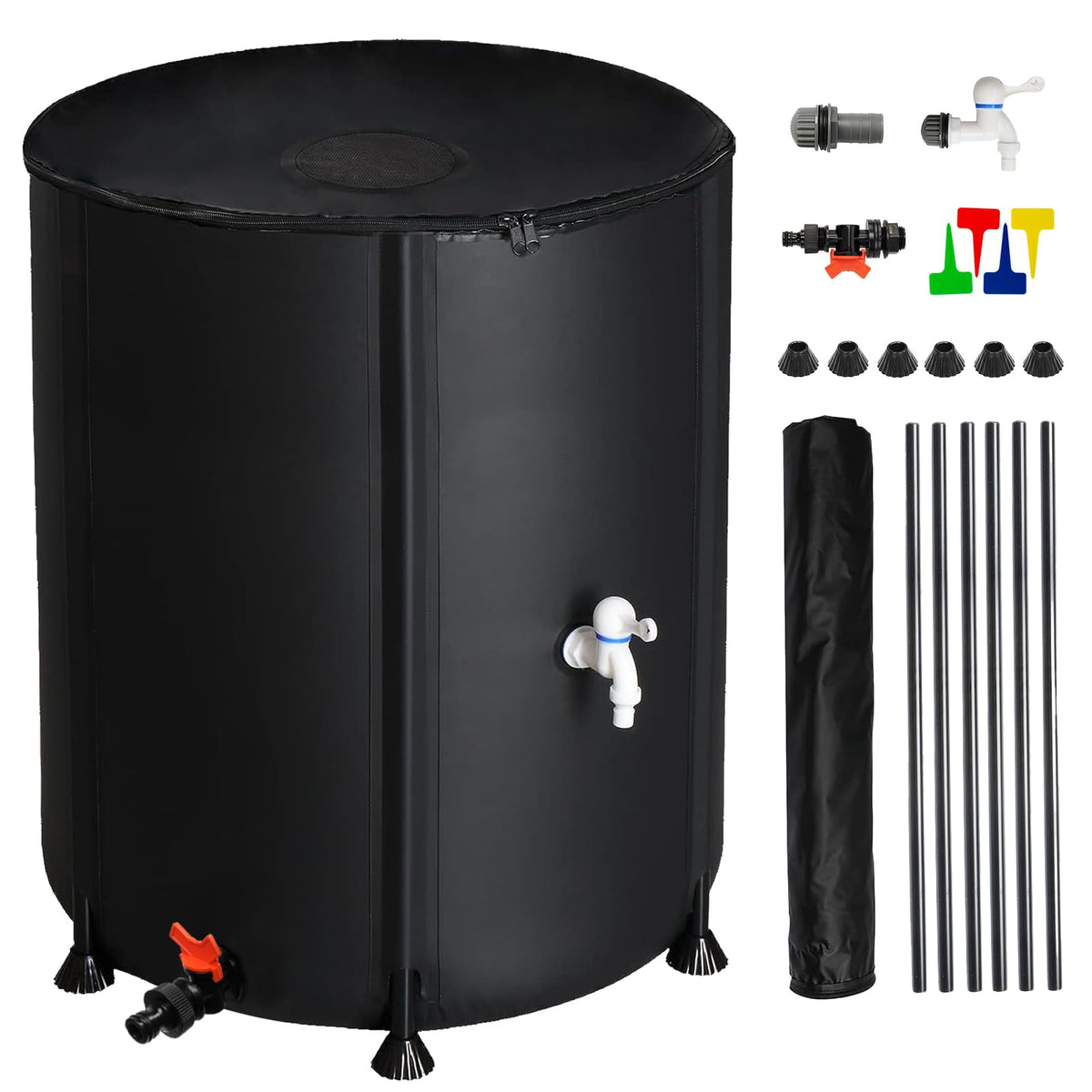 Collapsible 50 Gallon Rain Barrel with Spigot Y66622