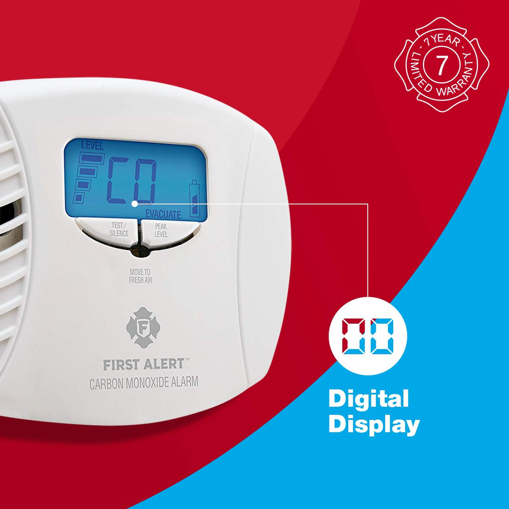 Plug in Carbon Monoxide Alarm with Digital Display J3360