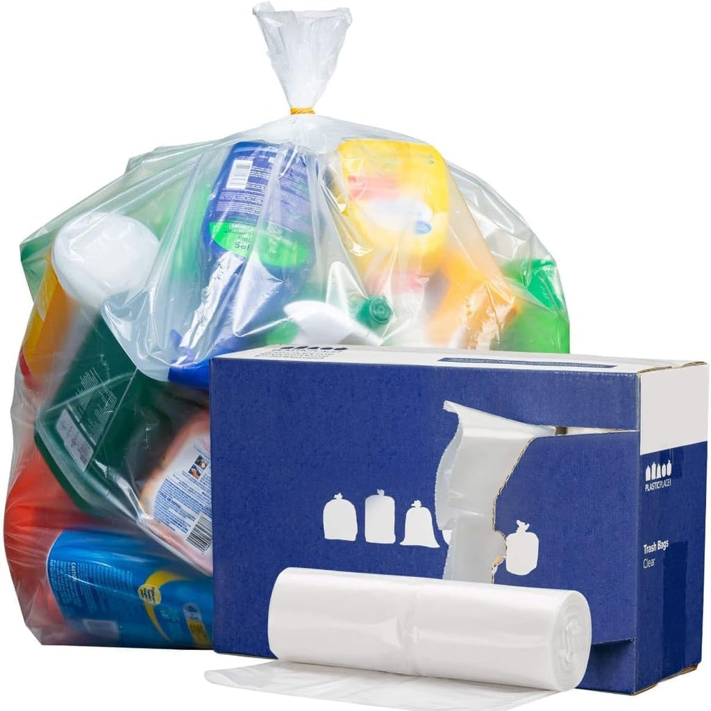 40-45 Gallon Clear 1.5 Mil Trash Bags 100 Count H16525
