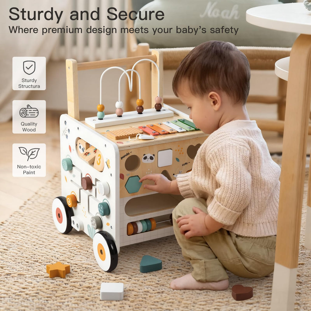 Wooden Baby Walker Activity Cube Push Walker N70727