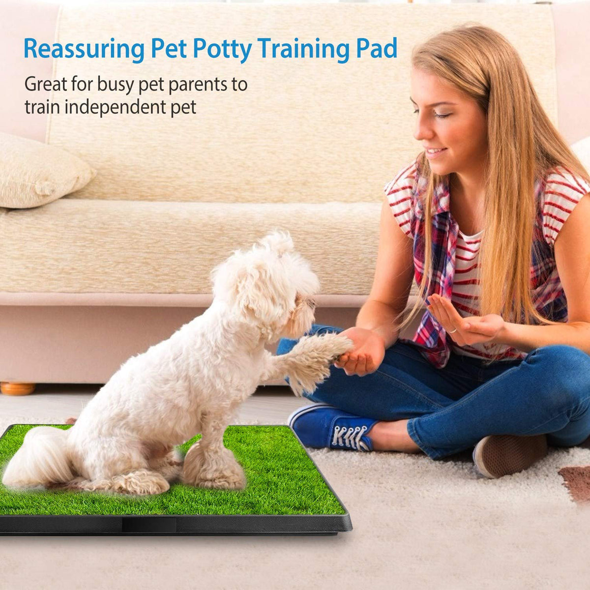 25"x20" Dog Grass Pee Pad with Tray L67043