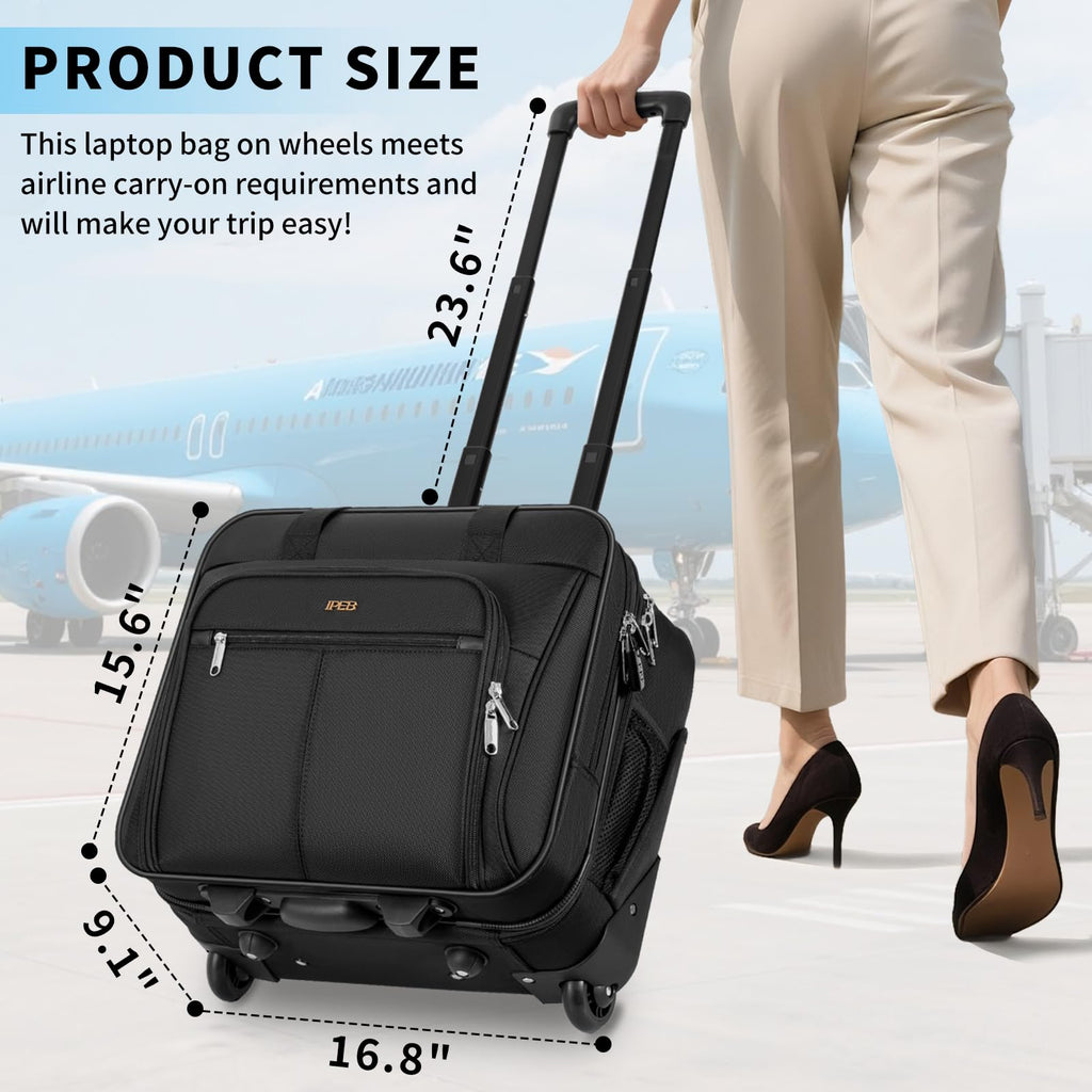Water-Resistant 17.3" Rolling Laptop Bag with RFID Pocket X724