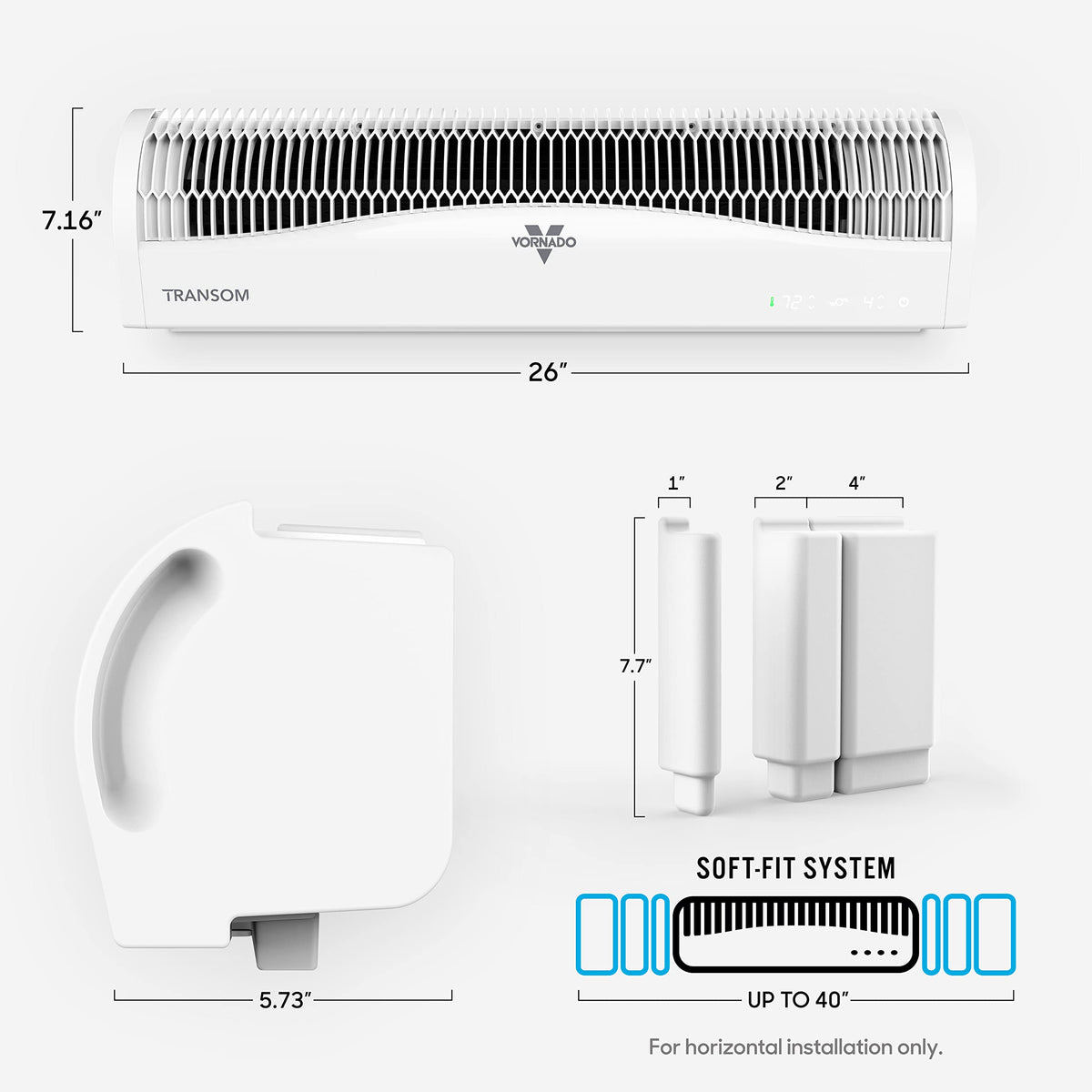 Window Fan with 4 Speeds, Remote Control, Reversible Exhaust, Ice White G97607