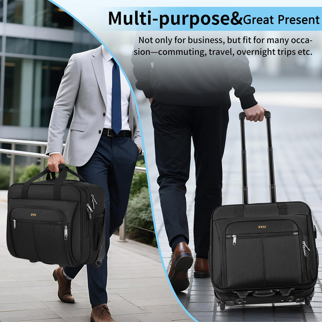 Water-Resistant 17.3" Rolling Laptop Bag with RFID Pocket X724