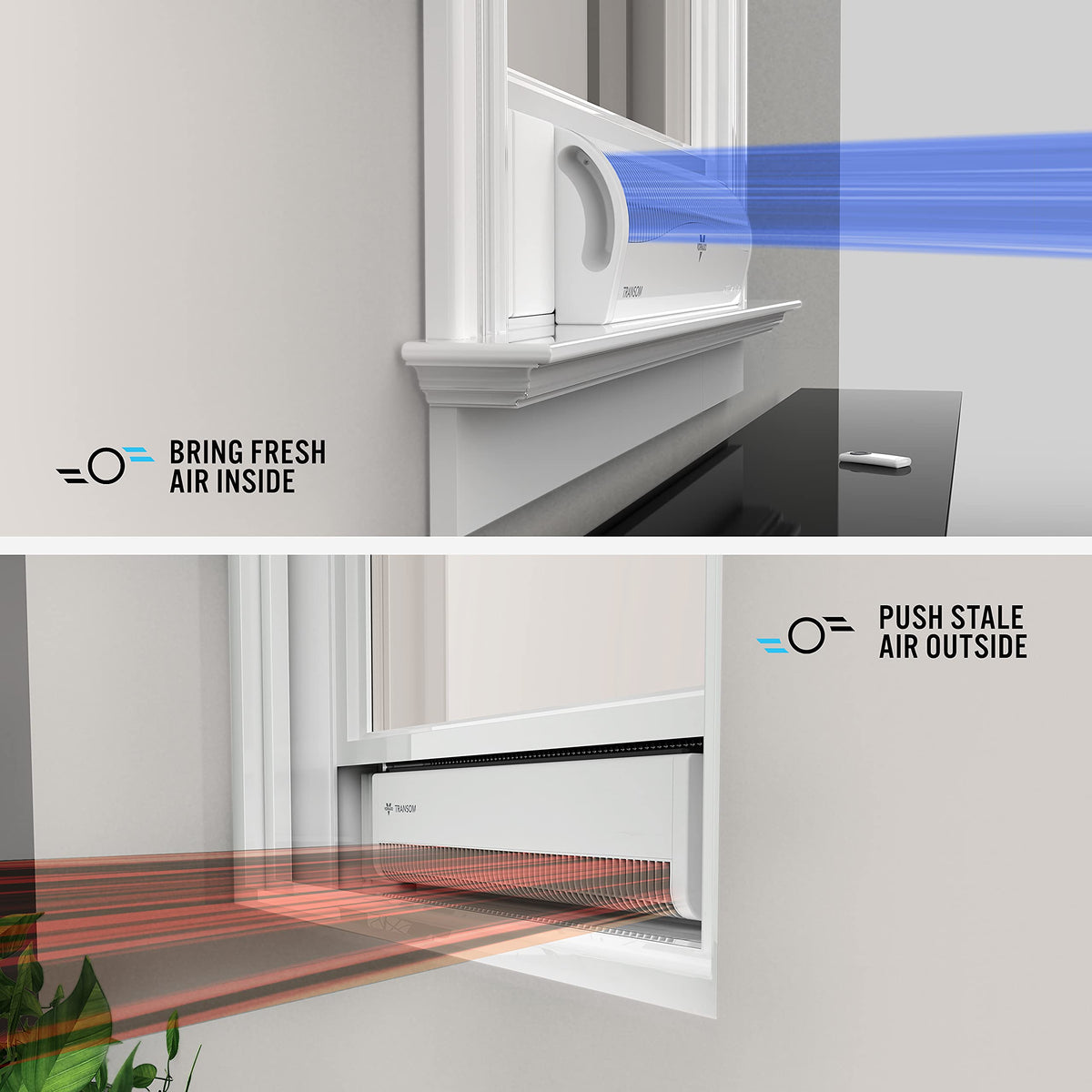 Window Fan with 4 Speeds, Remote Control, Reversible Exhaust, Ice White G97607