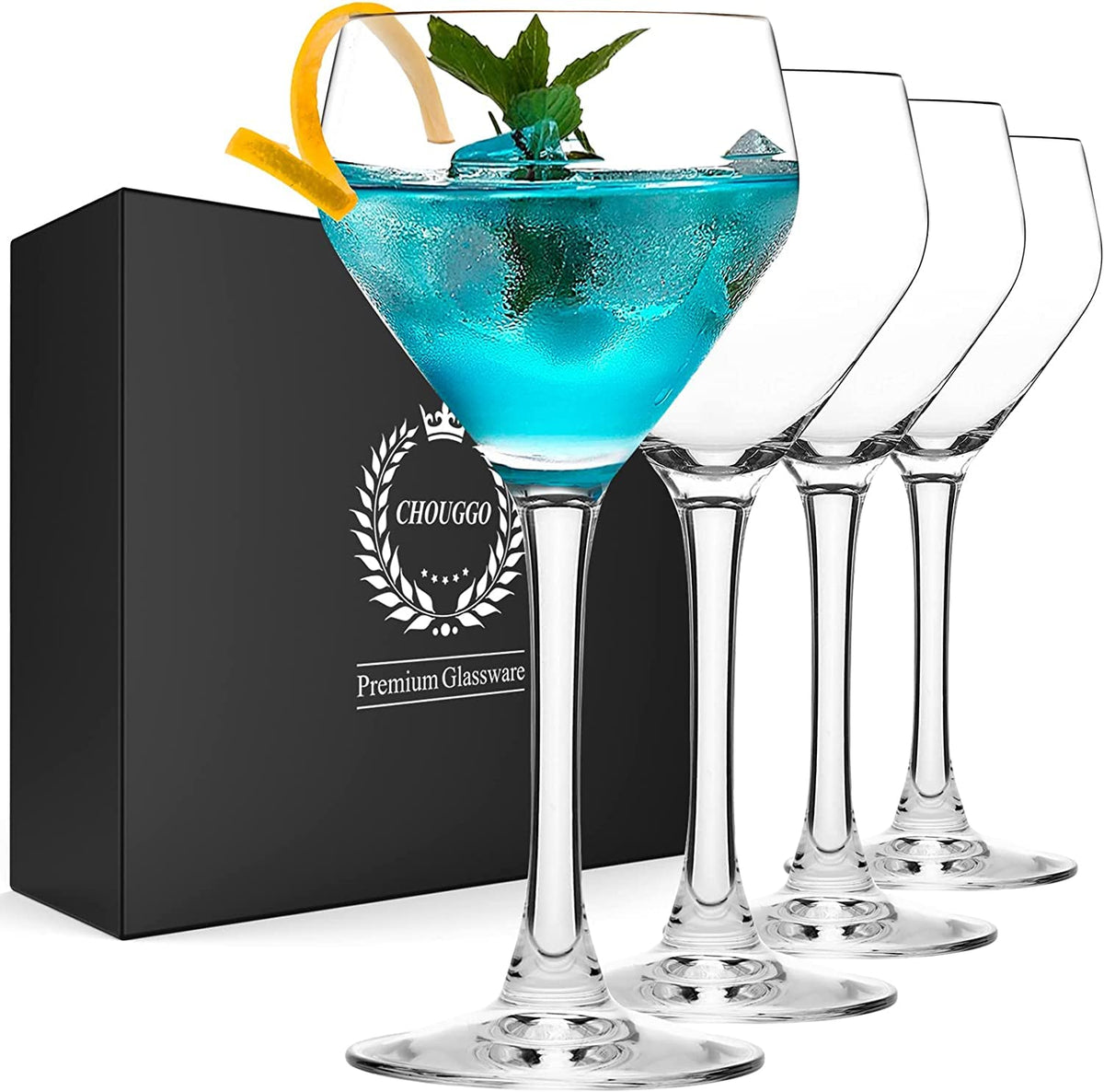 Hand Blown Crystal Cocktail Glasses Set of 4 P79637