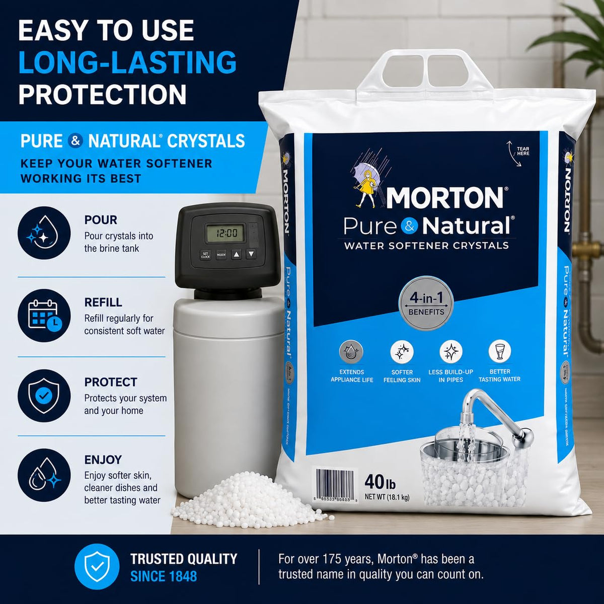 Pure and Natural Water Softener Crystals 40lbs B8738