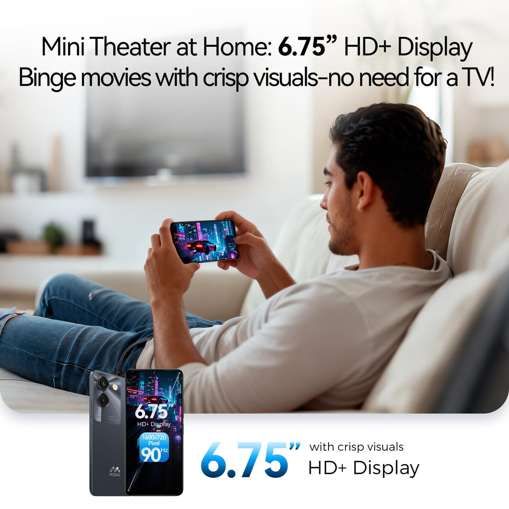 Ultra-Light 6.75" Big Screen 4G+64GB 13MP Dual Camera 4900mAh Android 14 Dual SIM Smartphone P2071
